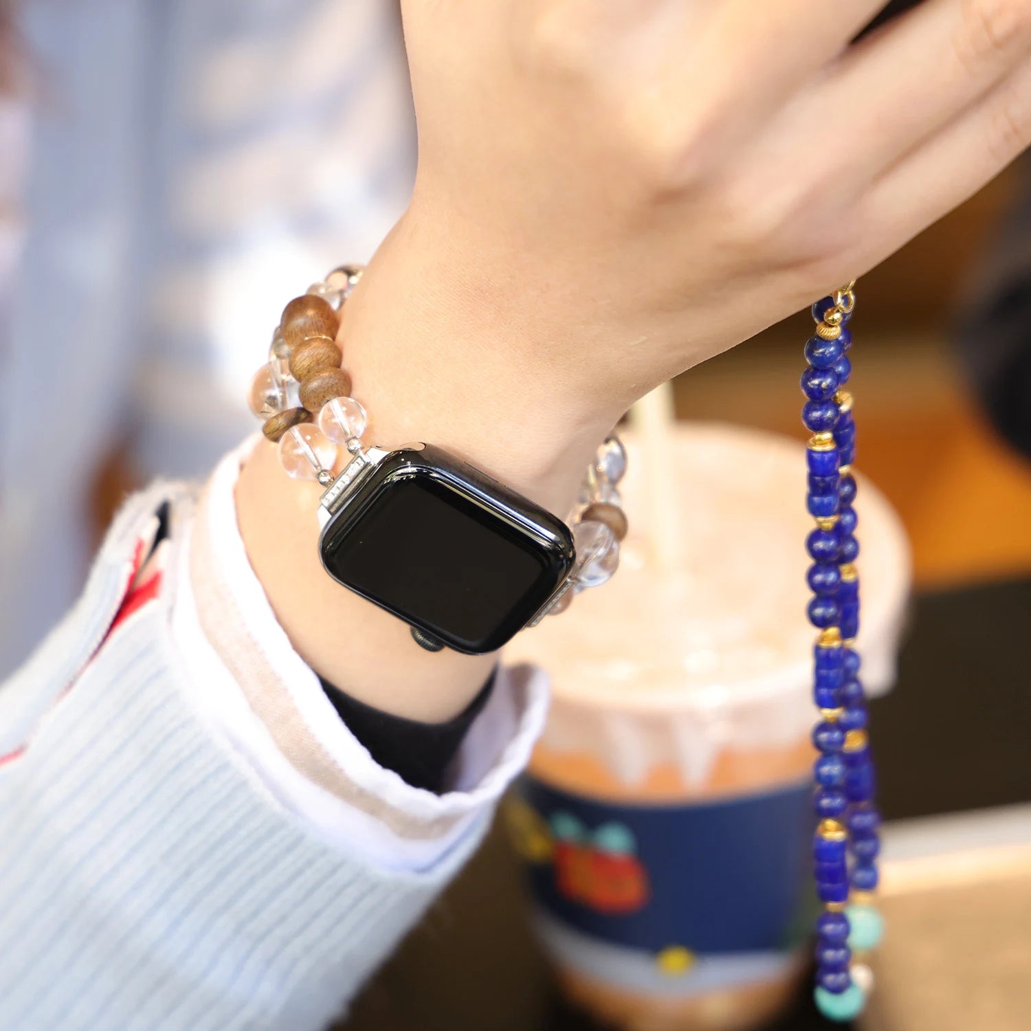 Incense of the East - White Quartz & Natural Agarwood Handmade Apple Watch Band