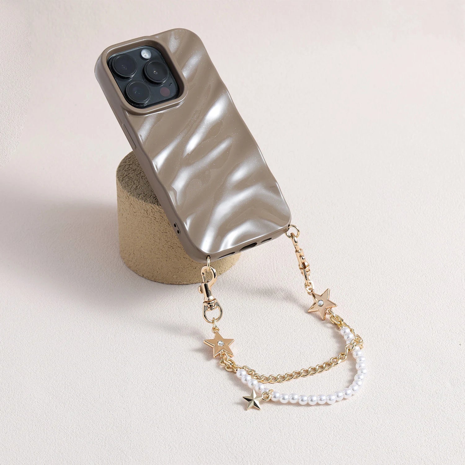 Astrum Duplex - Double-Chain Pearl Star iPhone Case & Strap