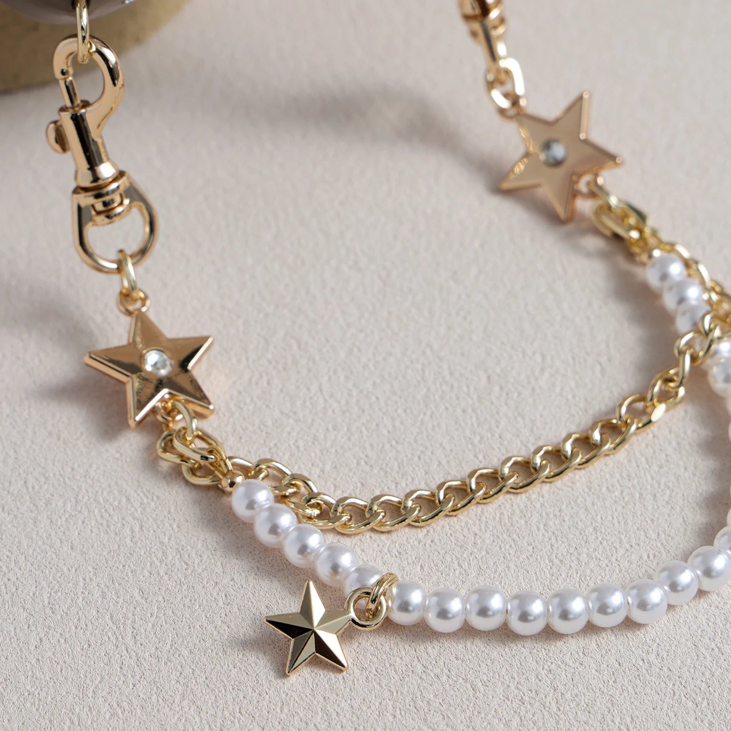 Astrum Duplex - Double-Chain Pearl Star iPhone Case & Strap