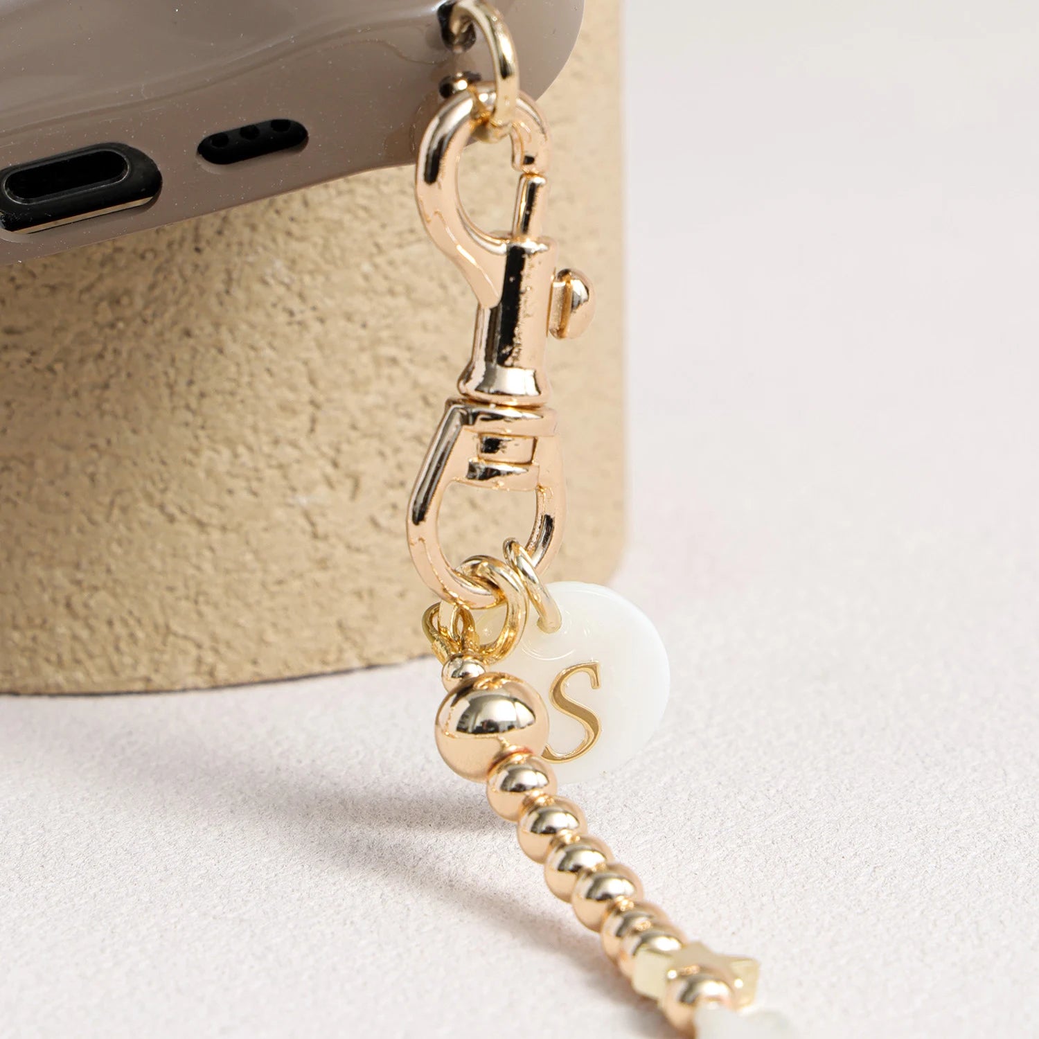 Aurelia Minor - Gold Bead Pearl Star iPhone Case & Strap