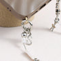 Pearl and white quartz phone strap with gold star charm