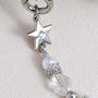 Star-shaped metal and pearl embellished phone strap with mixed metallic bead detailing