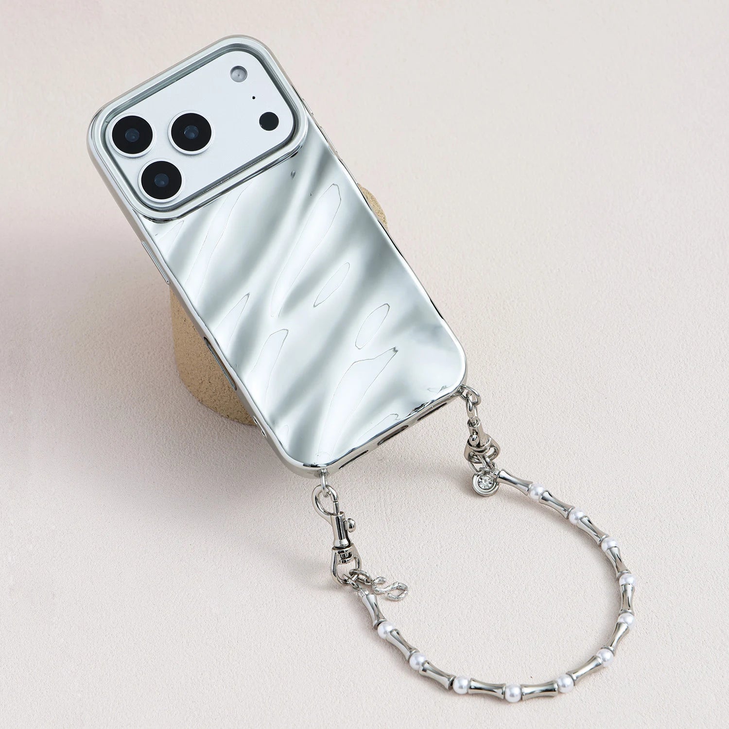 أوديت - سوار ساعة أبل مزدوج الخيوط مصنوع يدويًا من حجر الأمازونيت ولؤلؤ سواروفسكي