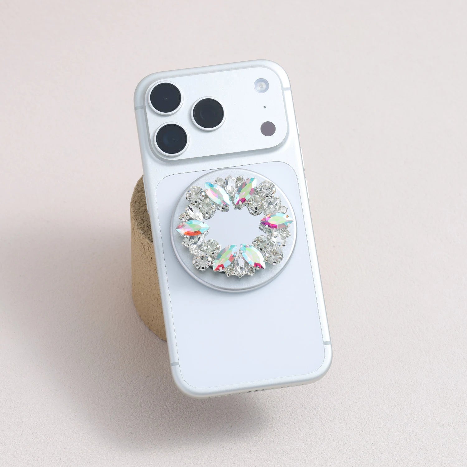 Iris Aureola - Iridescent Crystal Halo Phone Stand