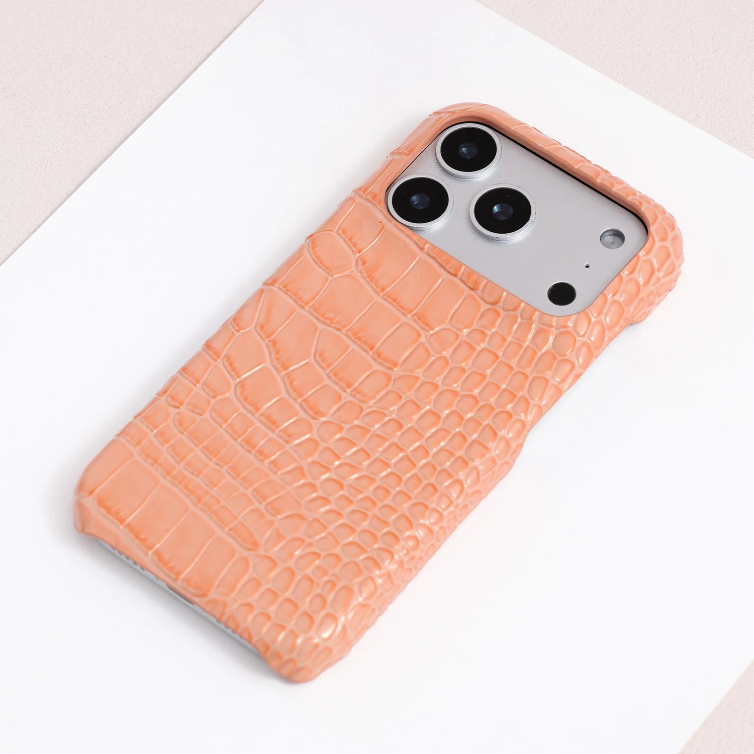Niloticus Imperium - Funda para teléfono de cuero con relieve de cocodrilo