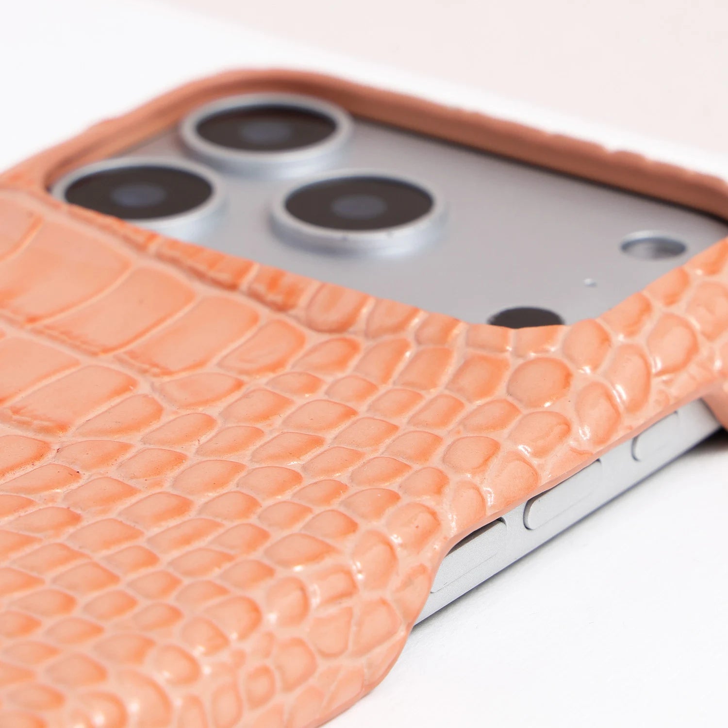 Niloticus Imperium - Funda para teléfono de cuero con relieve de cocodrilo