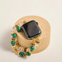 Handmade Malachite & Smoky Quartz Double-Strand Apple Watch Band – Interstella