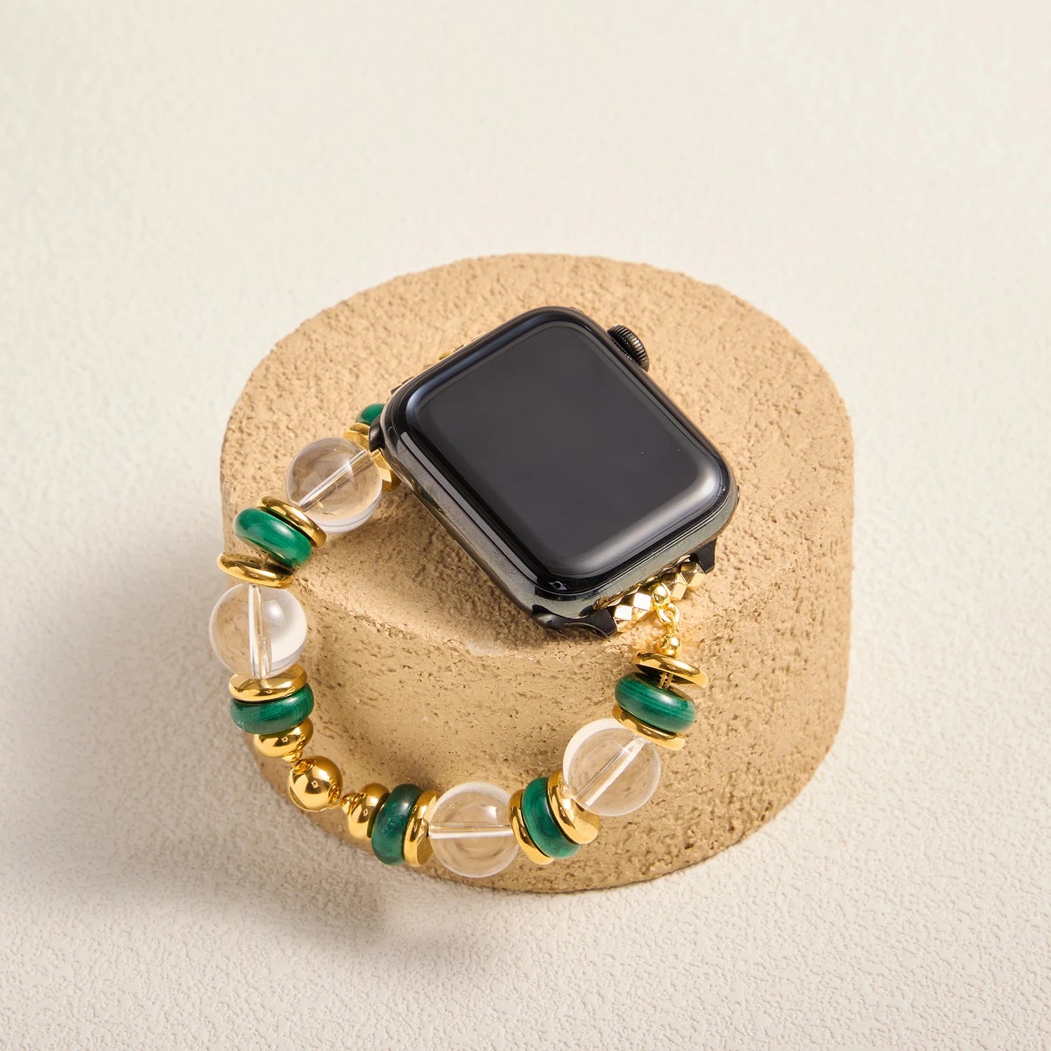 Handmade White Quartz & Turquoise Apple Watch Band – Interstella