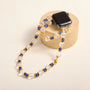 Handmade Lapis Lazuli & Pumpkin-Cut Clear Quartz Triple-Wrap Apple Watch Band – Interstella