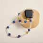 Handmade Lapis Lazuli & Clear Quartz Triple-Wrap Apple Watch Band – Interstella