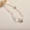 White Quartz & Moonstone Double-Strand Band with Silver Accents