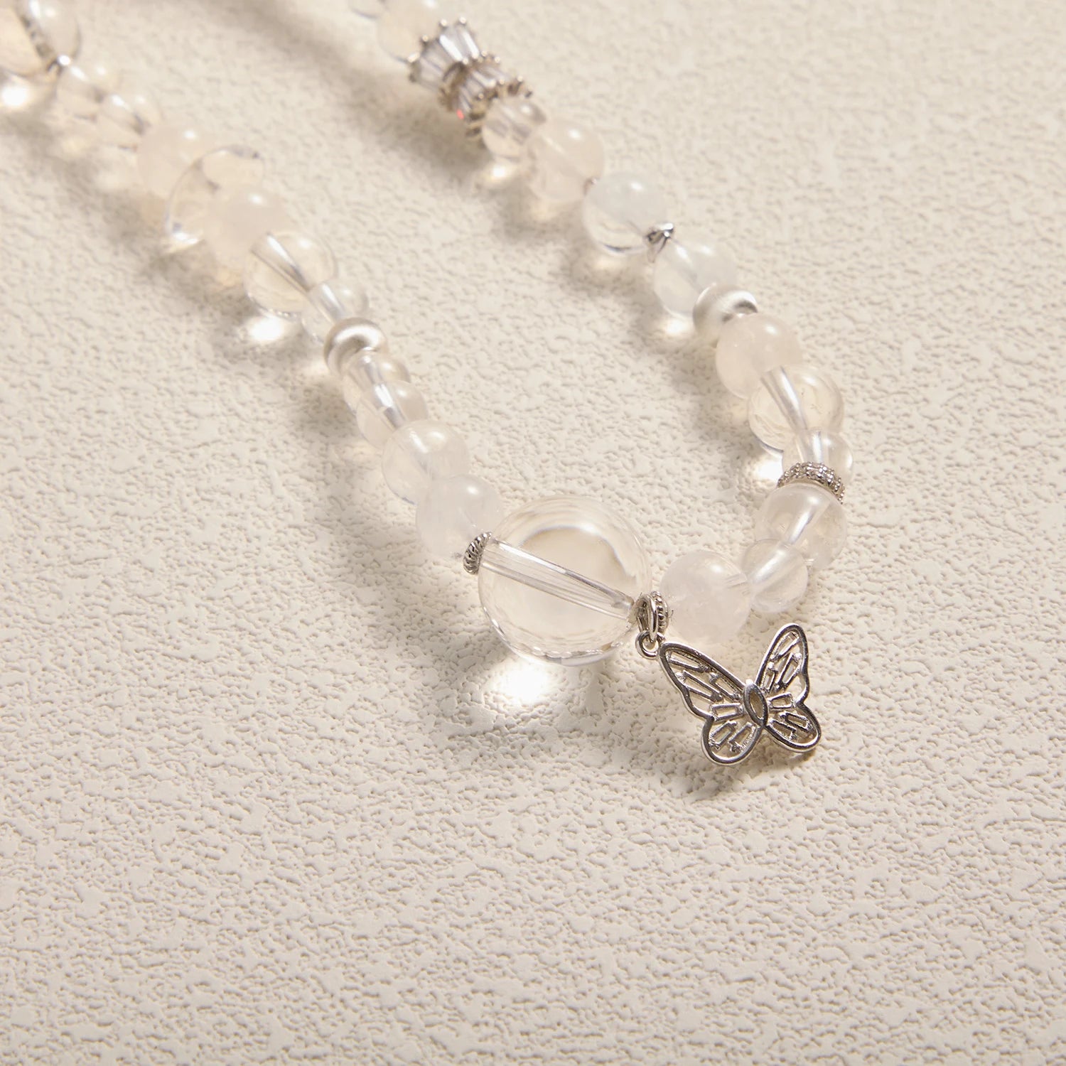 Handmade AA Clear Quartz Butterfly Triple-Wrap Apple Watch Band – Interstella