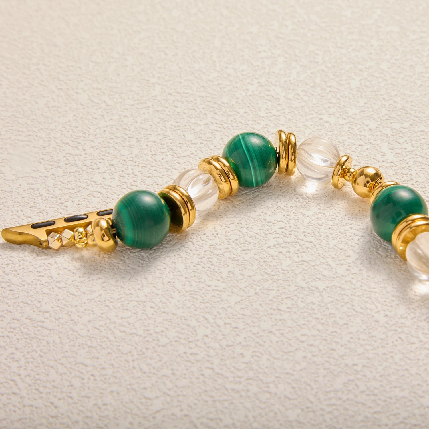 Handmade Pumpkin-Cut White Quartz & Turquoise Apple Watch Band – Interstella