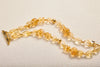 Citrine & Clear Quartz Double-Strand Band with 14K Gold-Plated Accents