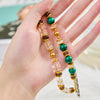 Malachite, Smoky Quartz & Clear Quartz Double-Strand Band
