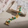 Malachite, Smoky Quartz & Clear Quartz Double-Strand Band