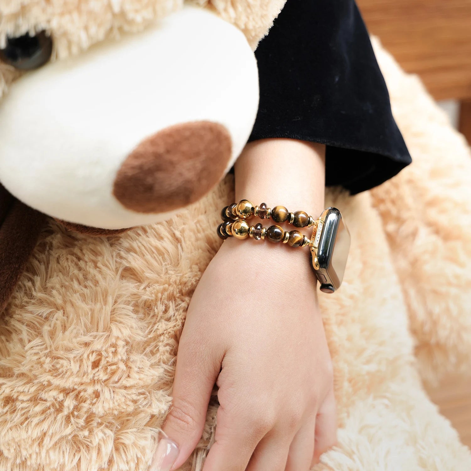 Handmade Tiger Eye Double-Strand Apple Watch Band – Interstella