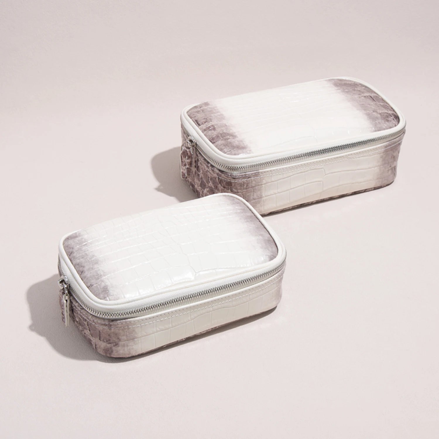 Aurelia Croco – Rectangular Croc-Embossed Leather Vanity Bag