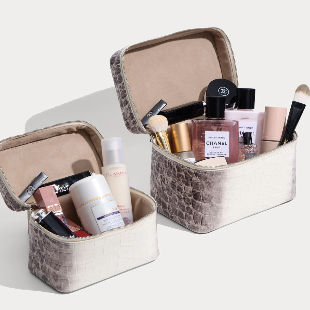 Aurelia Valise Imperiale – Croc-Embossed Top-Grain Cowhide Leather Vanity Case