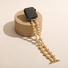 Golden Pearl Lattice Band with 14K Gold-Plated Accents