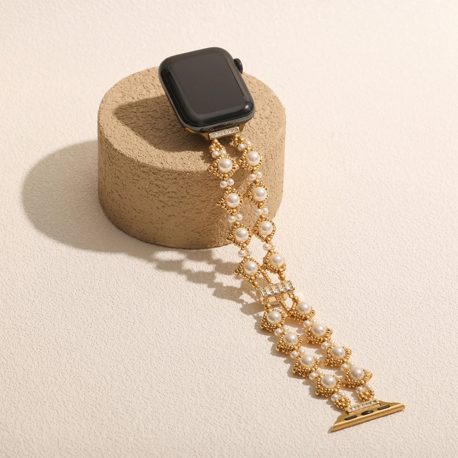 Handmade Swarovski Pearl & Crystal Apple Watch Band – Interstella