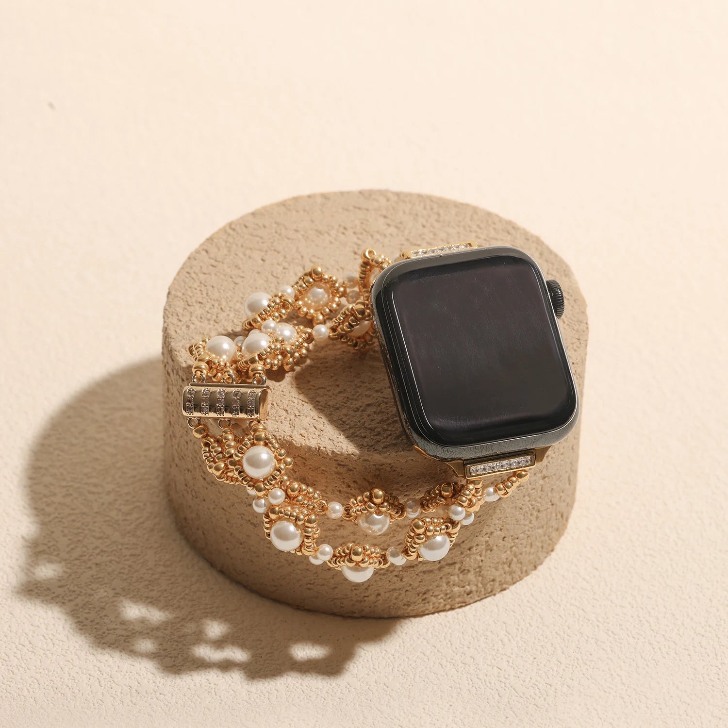 Handmade Swarovski Pearl & Crystal Apple Watch Band – Interstella