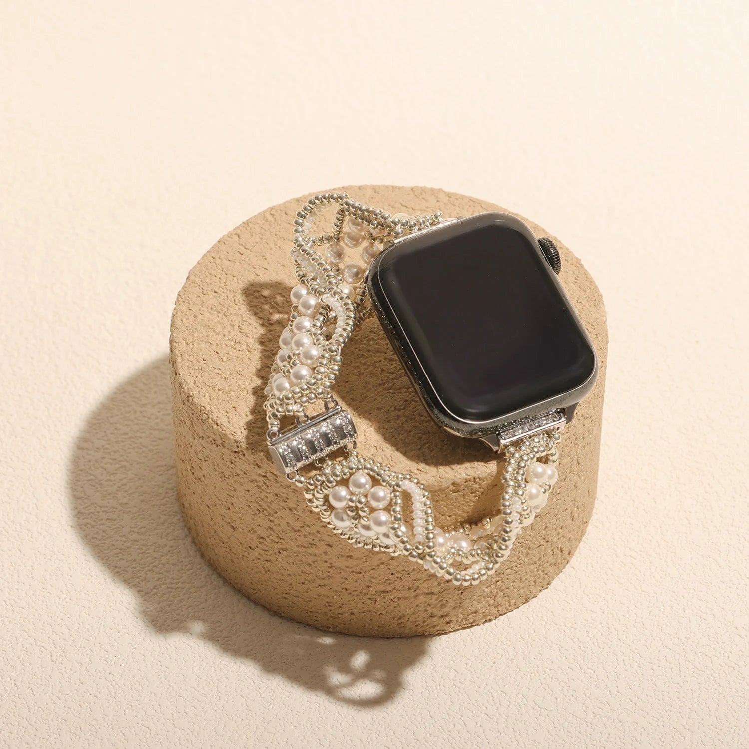 Handmade Swarovski Pearl & Crystal Apple Watch Band – Interstella