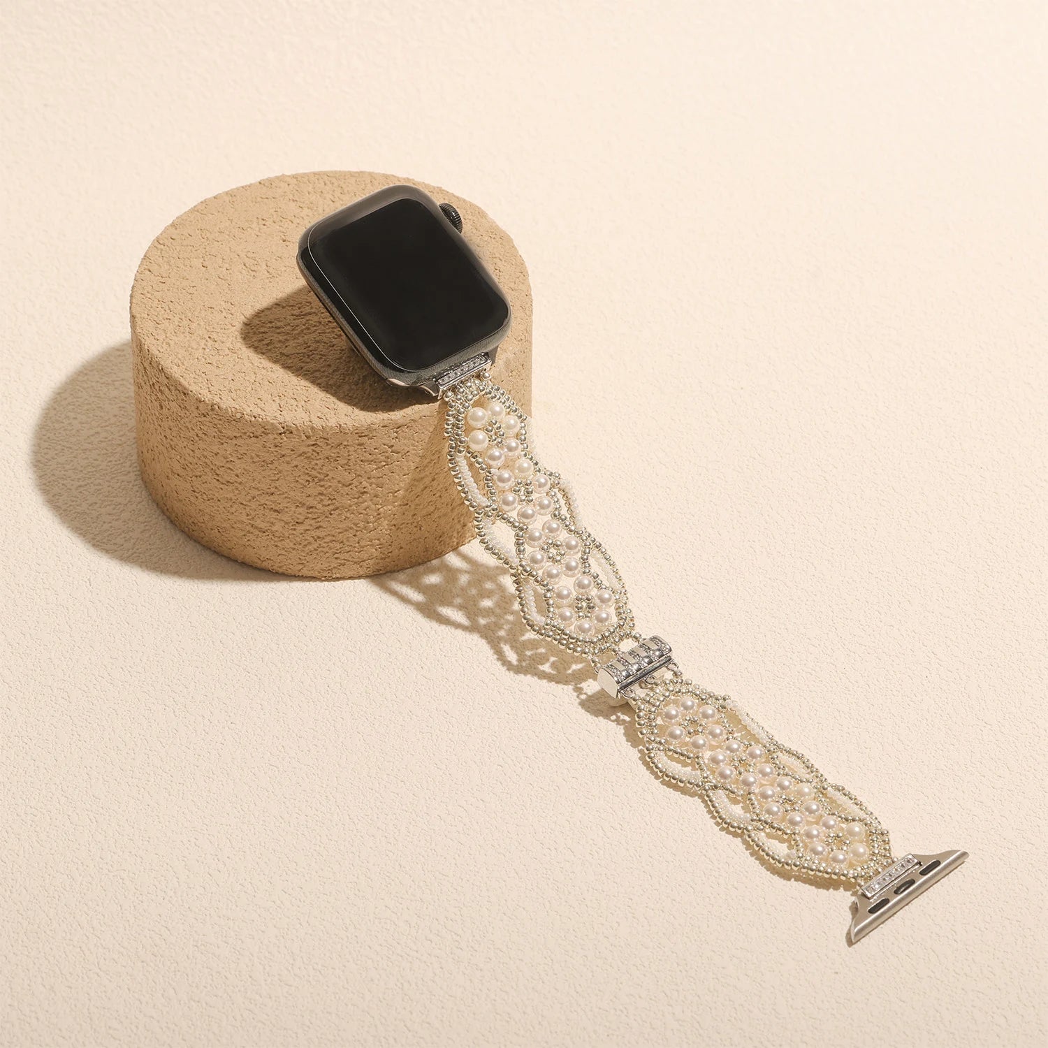 Handmade Swarovski Pearl & Crystal Apple Watch Band – Interstella