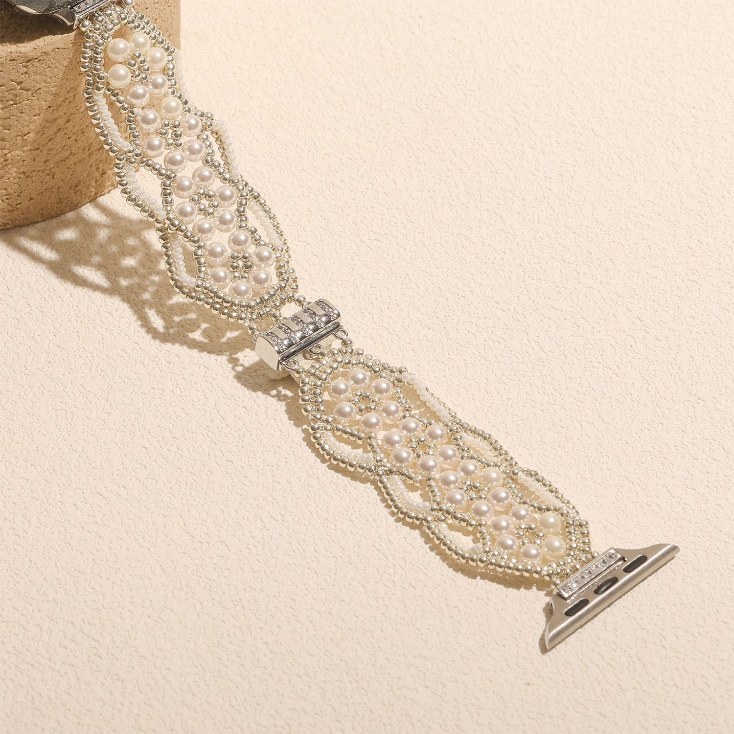 Handmade Swarovski Pearl & Crystal Apple Watch Band – Interstella