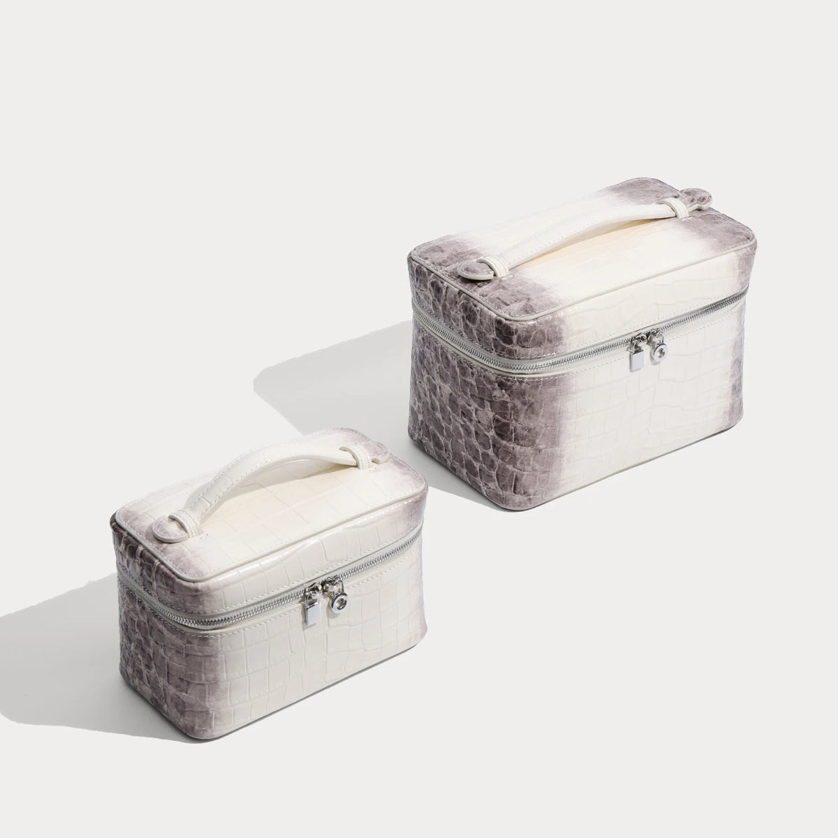 Aurelia Valise Imperiale – Croc-Embossed Top-Grain Cowhide Leather Vanity Case