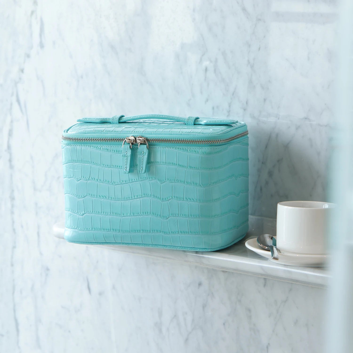 Aurelia Specchiere – Croc-Embossed Vanity Bag