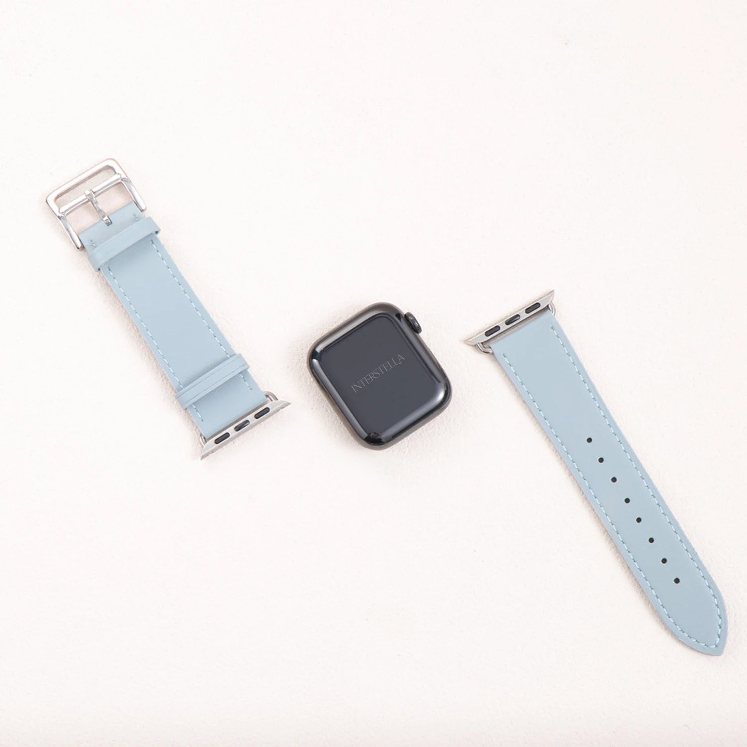 Athenia Duo – Correa para Apple Watch hecha a mano de doble hebra con lapislázuli y cuarzo claro
