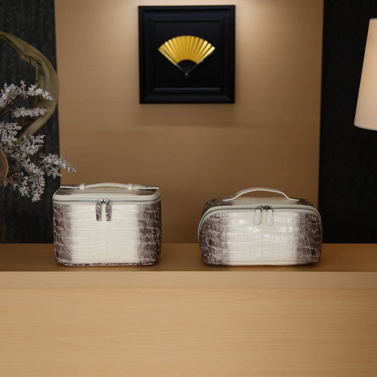 Aurelia Valise – Croc-Embossed Leather Vanity Bag