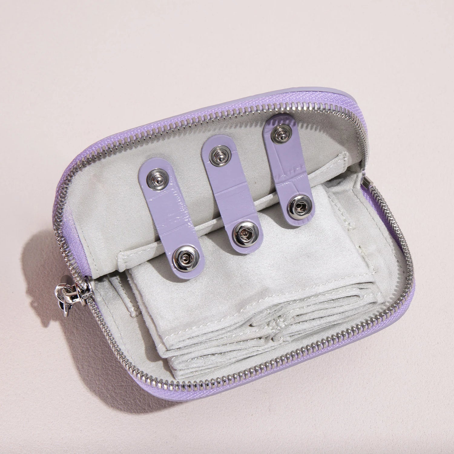 Aurelia Reliquary – Croc-Embossed Leather Jewelry Bag