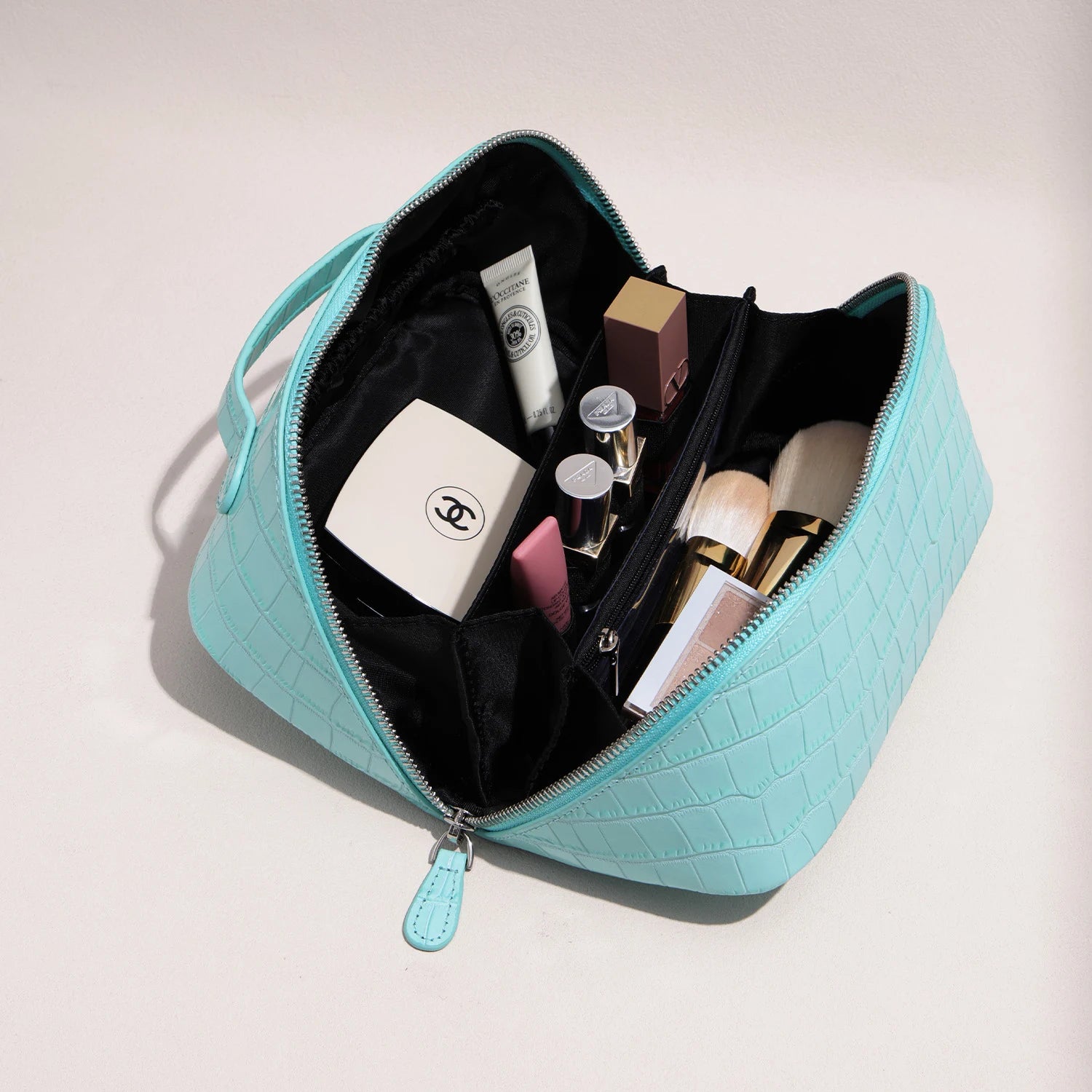 Aurelia Valise – Croc-Embossed Leather Vanity Bag