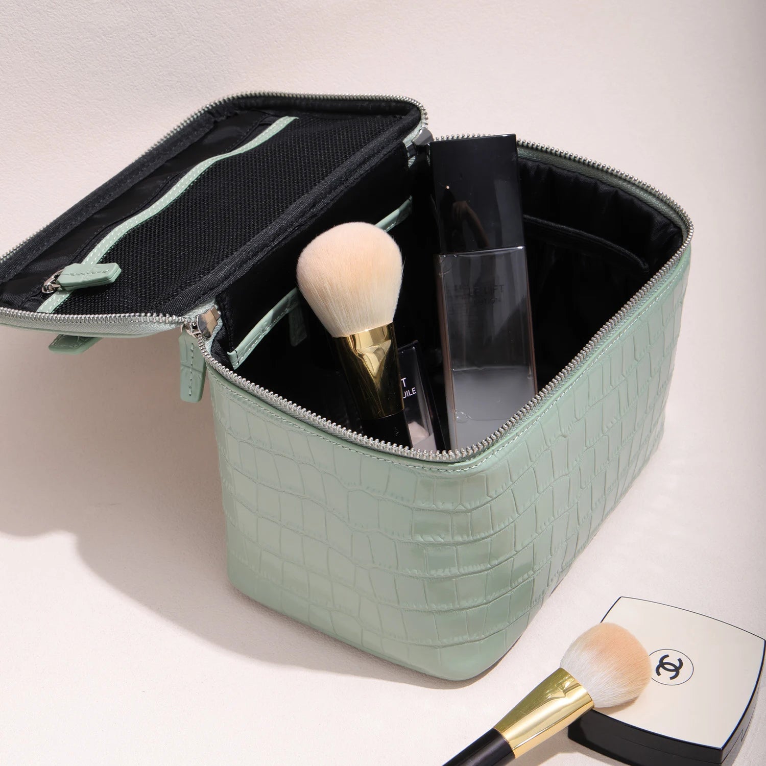 Aurelia Specchiere – Croc-Embossed Vanity Bag
