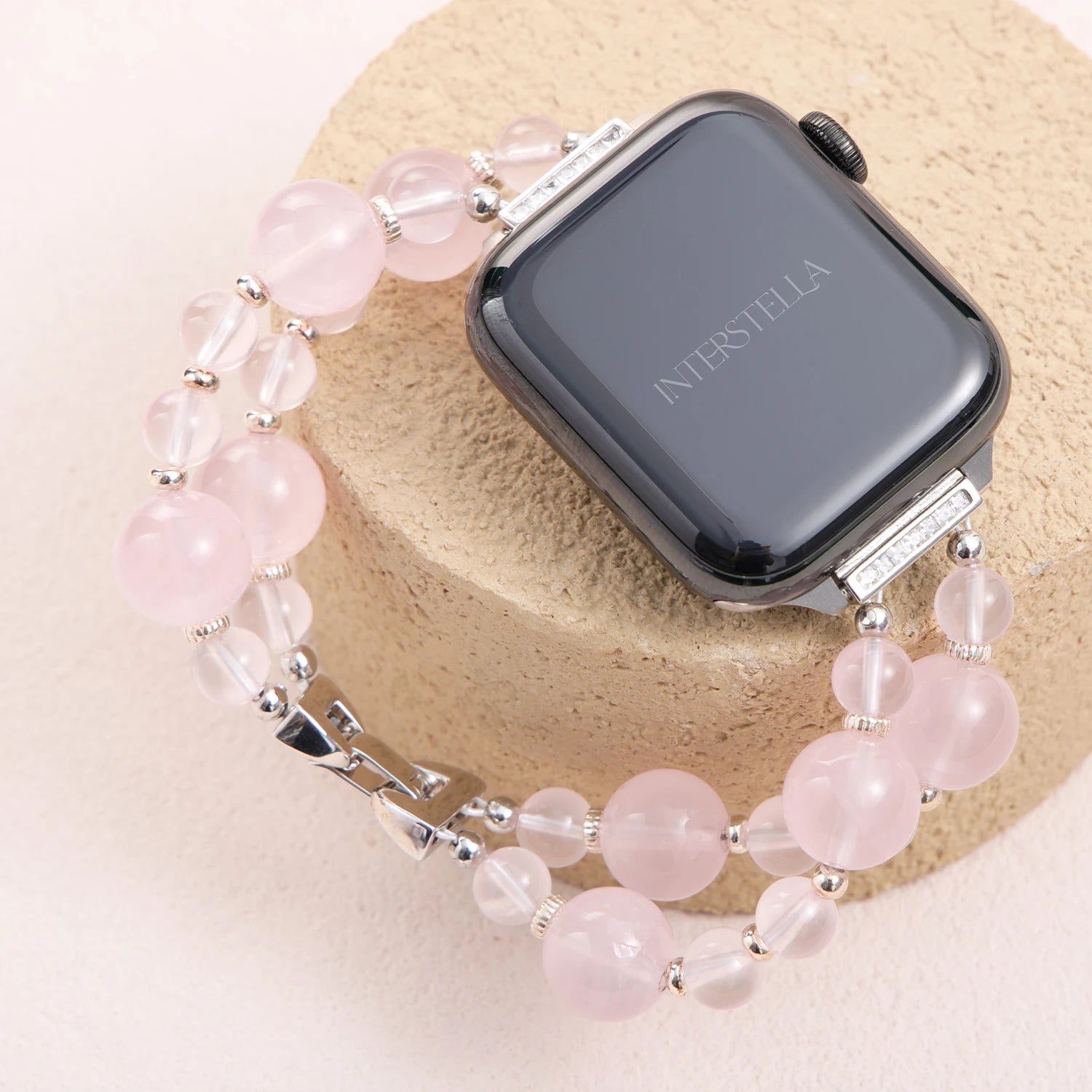 Eos Rosaria – Rose Quartz Apple Watch Band