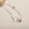 White Quartz & Moonstone Double-Strand Band with Silver Accents