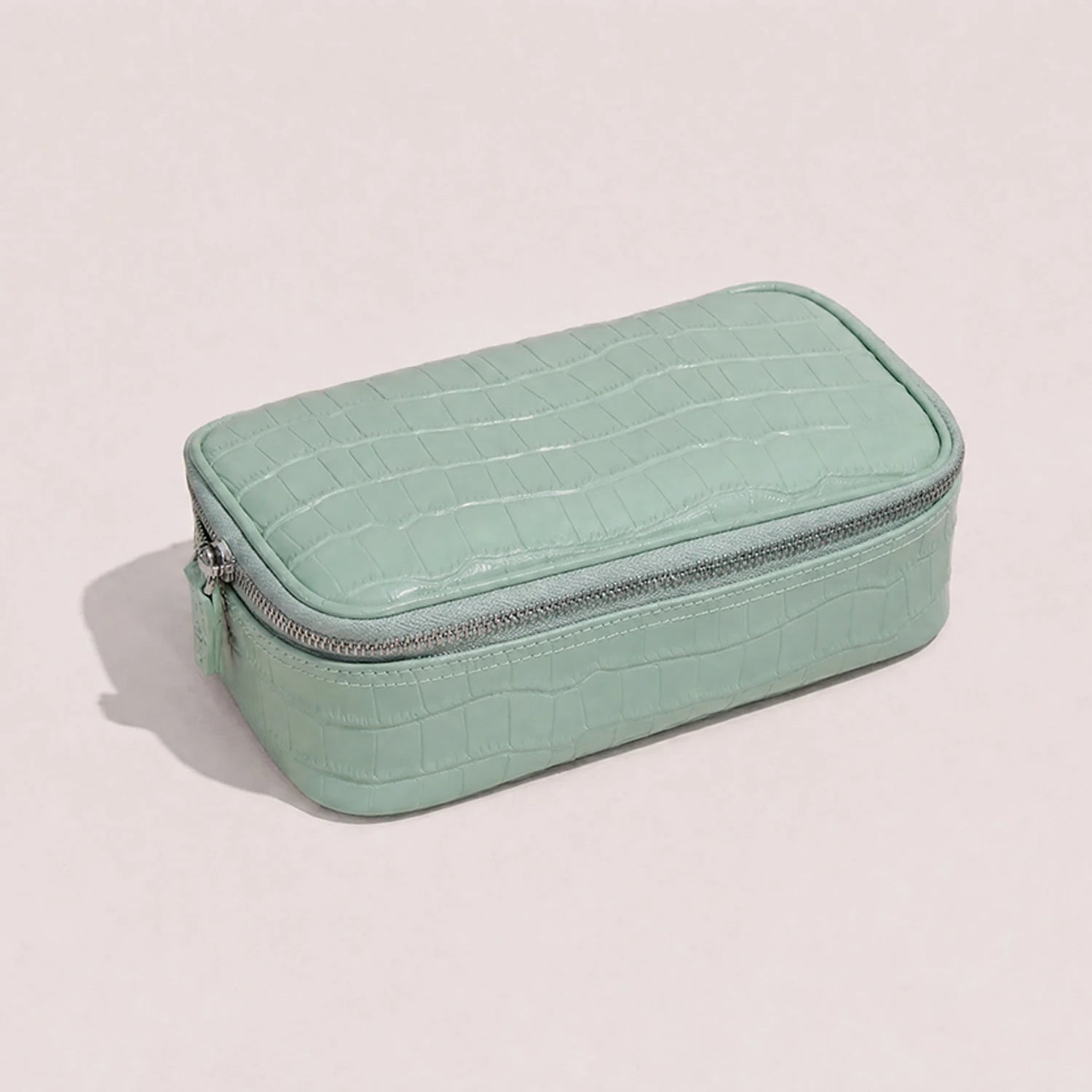Aurelia Croco – Rectangular Croc-Embossed Leather Vanity Bag
