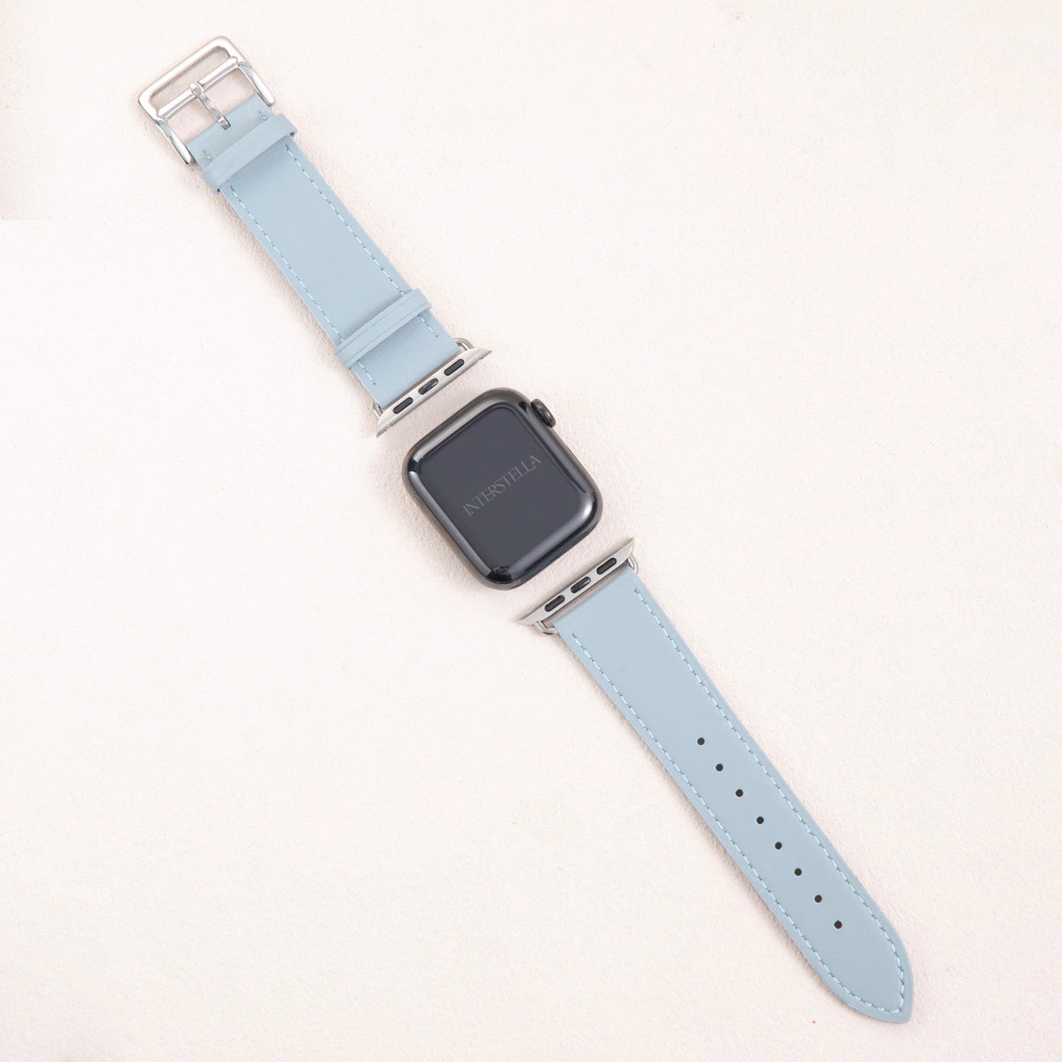 Athenia Duo – Correa para Apple Watch hecha a mano de doble hebra con lapislázuli y cuarzo claro