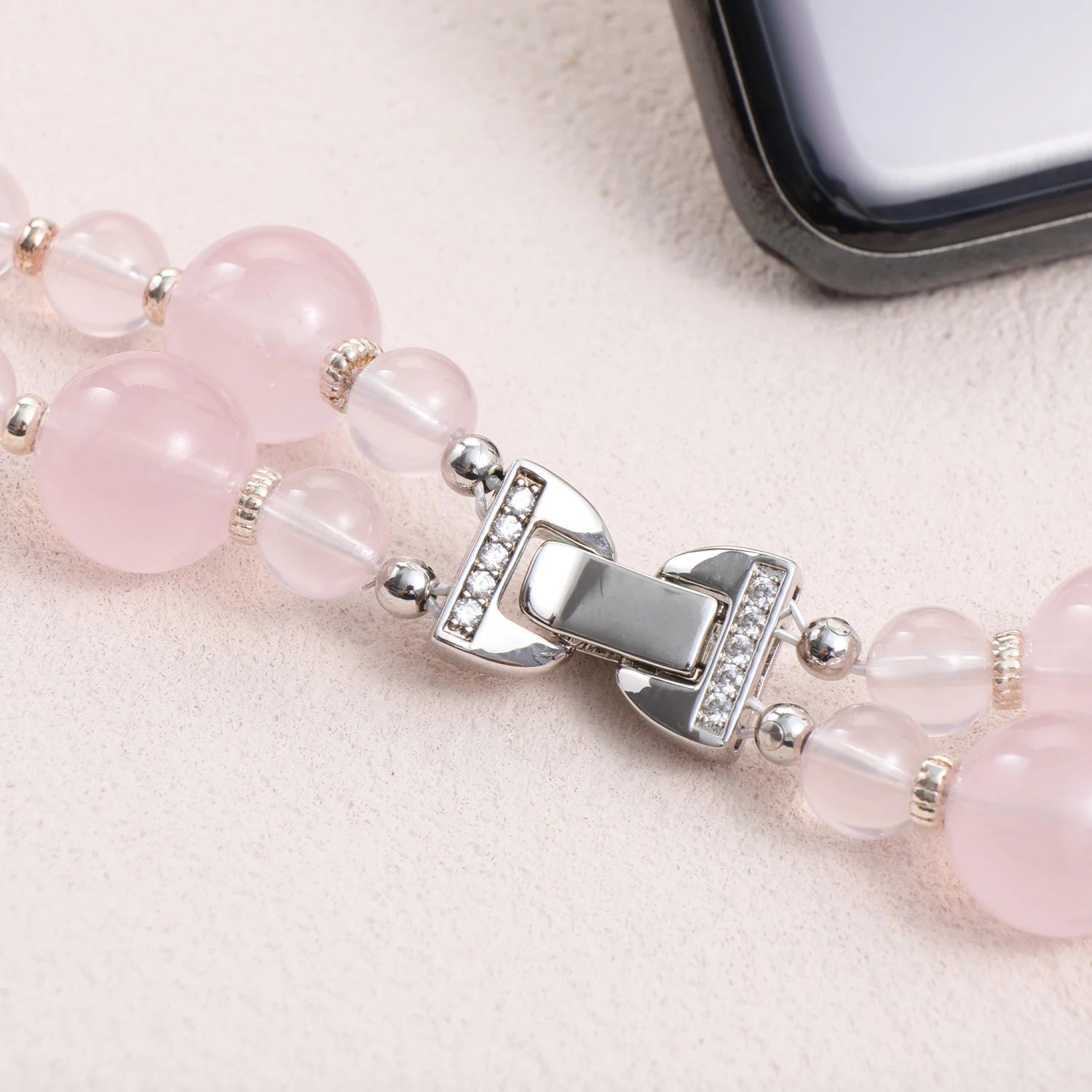 Eos Rosaria – Rose Quartz Apple Watch Band
