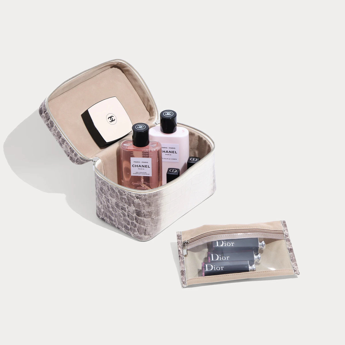 Aurelia Valise Imperiale – Croc-Embossed Top-Grain Cowhide Leather Vanity Case