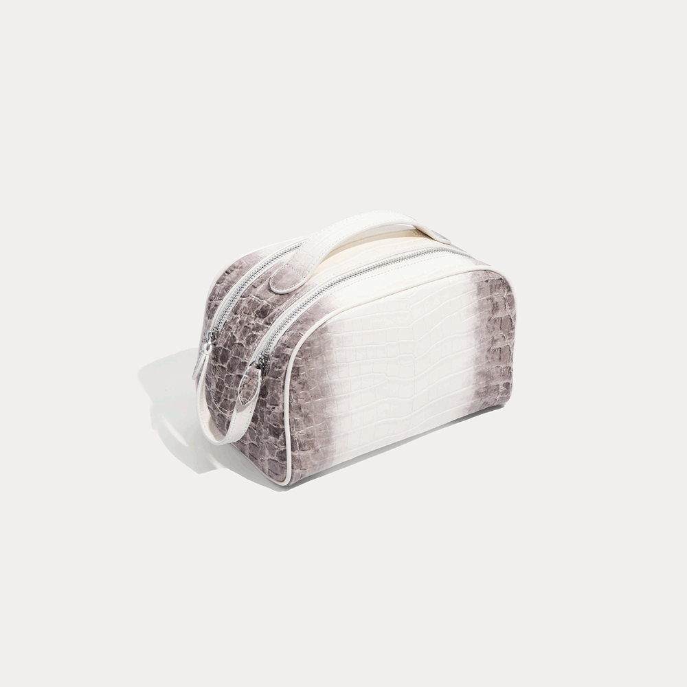Aurelia Arcadia Atelier – Croc-Embossed Cowhide Double-Zip Vanity Case