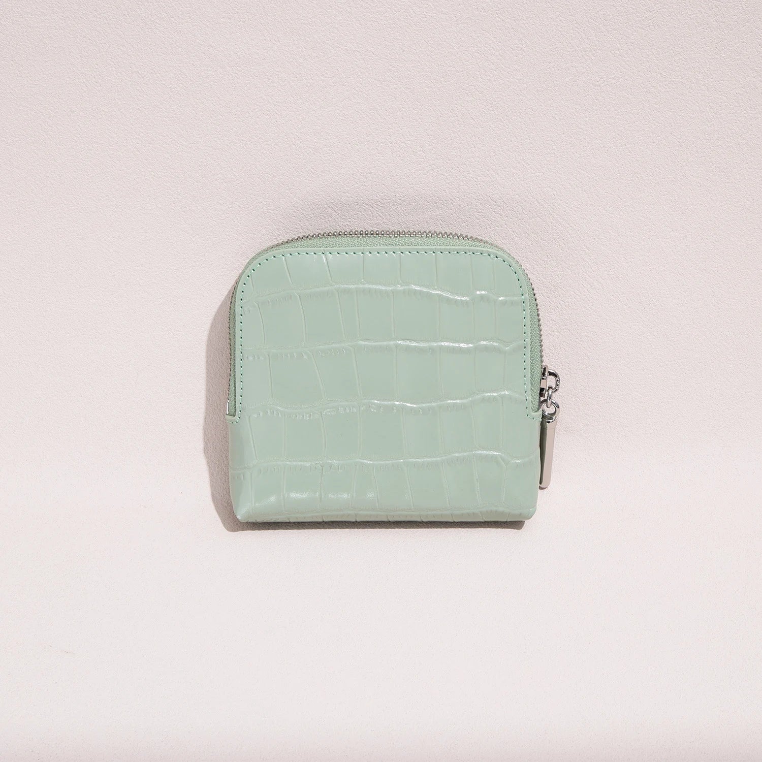 Aurelia Reliquary – Croc-Embossed Leather Jewelry Bag