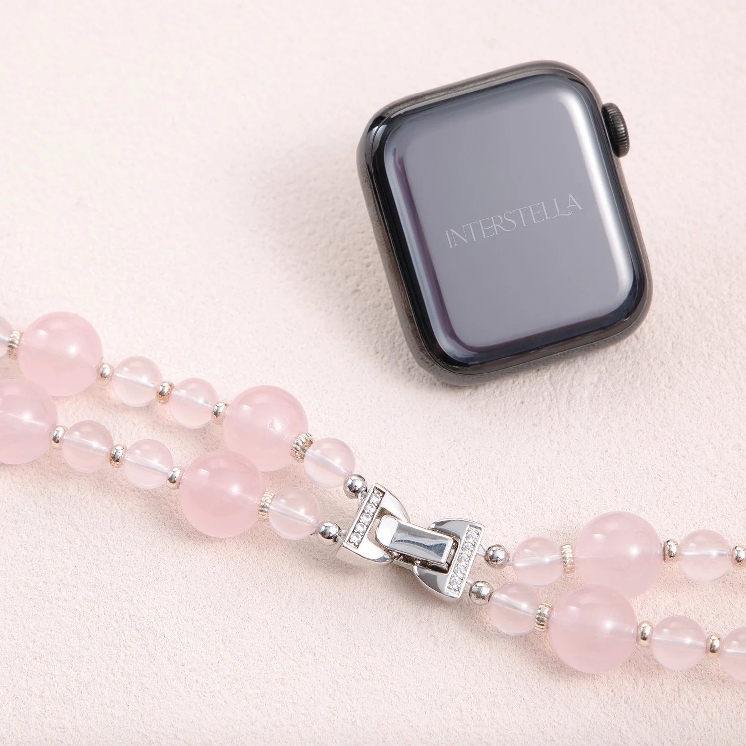 Eos Rosaria – Rose Quartz Apple Watch Band