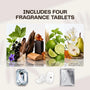 Palladio Prism crystal car diffuser set with four included fragrance tablets and refill components