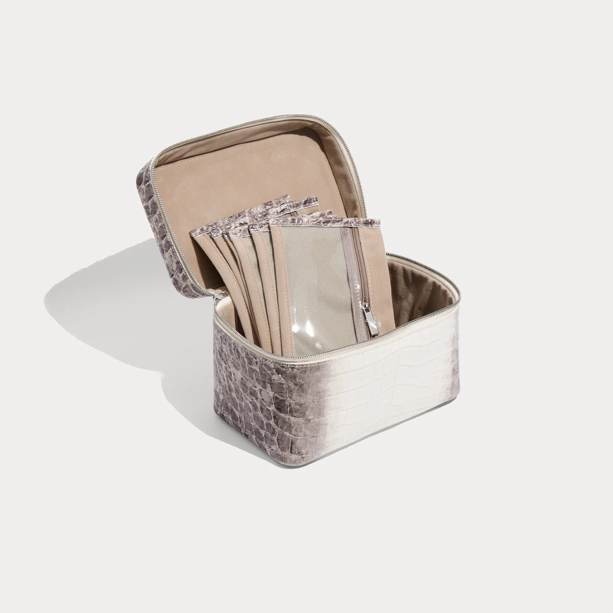 Aurelia Valise Imperiale – Croc-Embossed Top-Grain Cowhide Leather Vanity Case