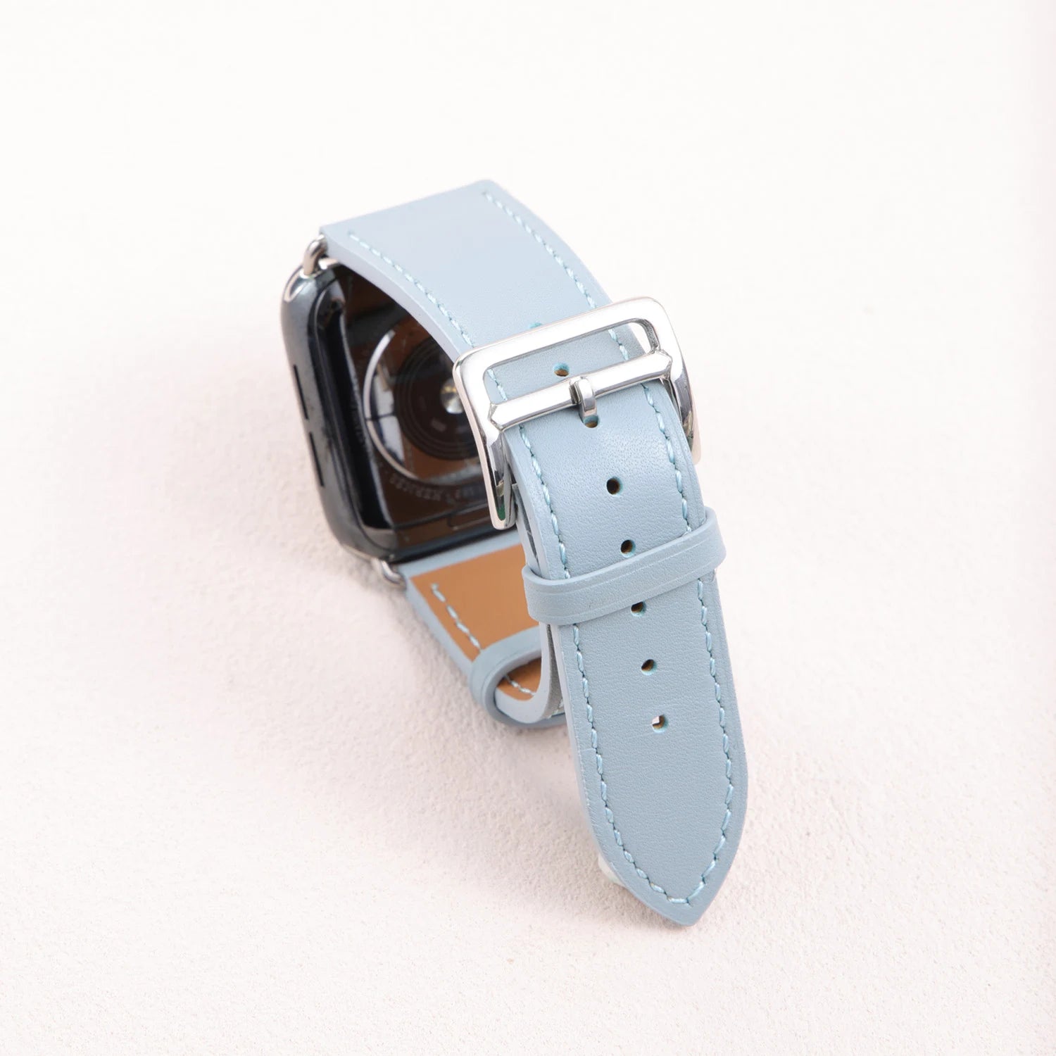 Athenia Duo – Correa para Apple Watch hecha a mano de doble hebra con lapislázuli y cuarzo claro