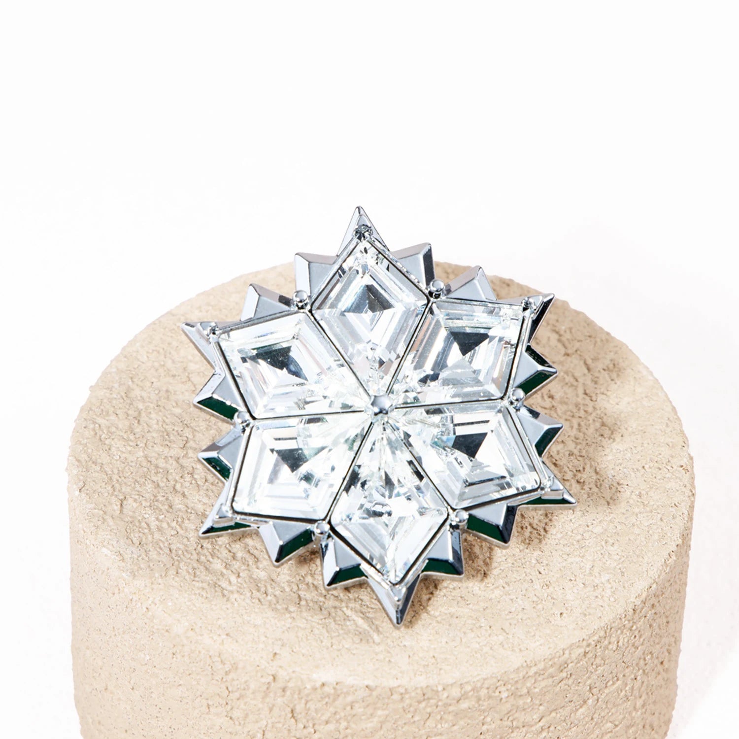 Faceted crystal snowflake diffuser with hidden fragrance tablet