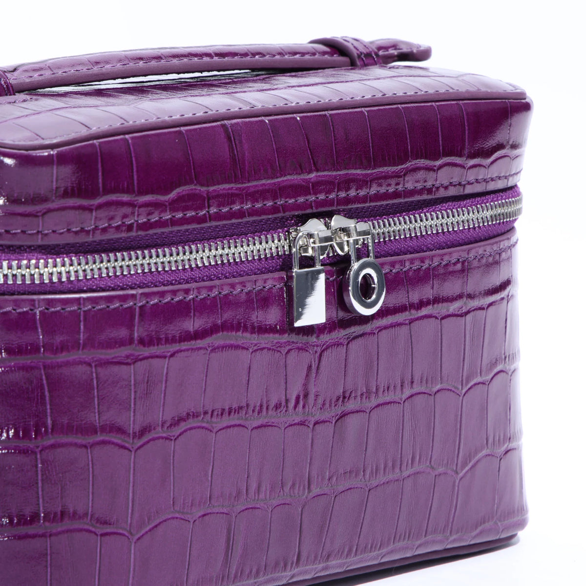 Aurelia Valise Imperiale – Croc-Embossed Top-Grain Cowhide Leather Vanity Case